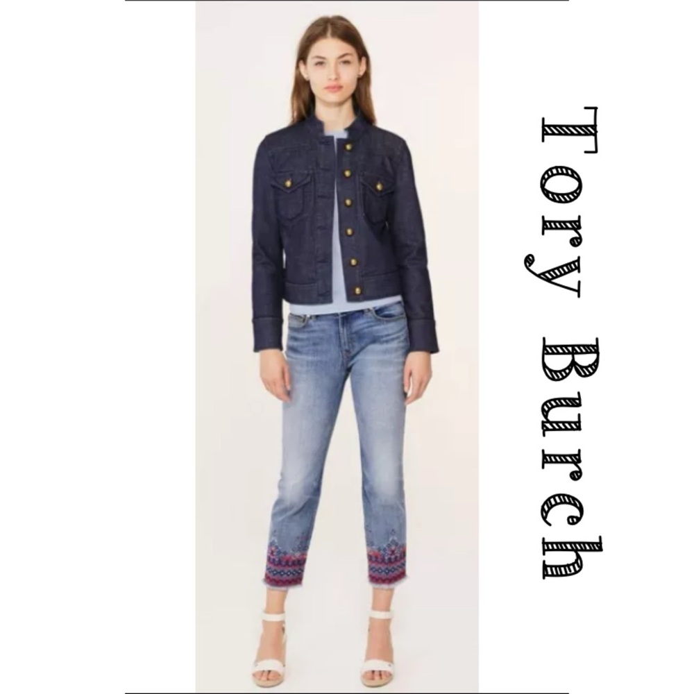 TORY BURCH Myers Cropped Denim Jeans Pants size 25-EUC